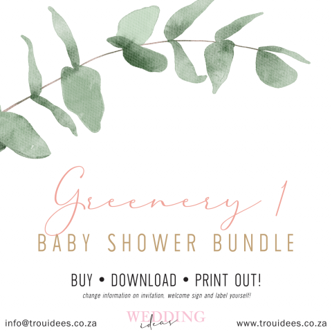 Greenery 1 (Girl) Baby Shower Stationery